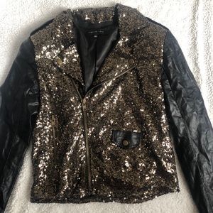 Sequin moto jacket